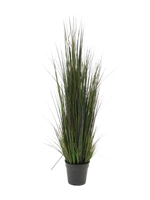 Künstliches Gras - Hanno, 90 cm, Kunstpflanze von aplanta, im schwarzen Topf, in Natur, für drinnen