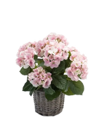 Künstliche Hortensie - Lennard, 45 cm, Kunstblume von aplanta, inkl. Dekotopf, in Natur, für drinnen