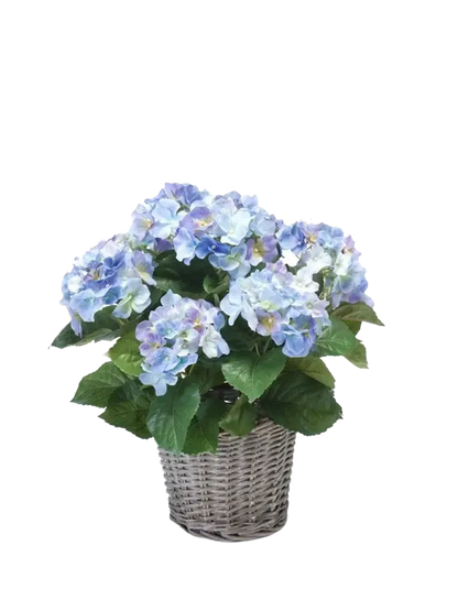 Künstliche Hortensie - Levi, 45 cm, Kunstblume von aplanta, in Natur, für drinnen