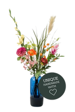 Künstlicher XL Blumenstrauß - Abbi auf transparentem Hintergrund mit echt wirkenden Kunstblättern. Diese Kunstpflanze gehört zur Gattung/Familie der "Blumensträuße" bzw. "Kunst-Blumensträuße".