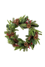 Künstlicher Tannenkranz - Jason auf transparentem Hintergrund mit echt wirkenden Kunstblättern in natürlicher Anordnung. Künstlicher Tannenkranz - Jason hat die Farbe Natur und ist 50 cm hoch. | aplanta Kunstpflanzen