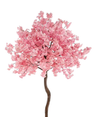 Künstlicher Kirschbaum - Elia auf transparentem Hintergrund mit echt wirkenden Kunstblättern in natürlicher Anordnung. Künstlicher Kirschbaum - Elia hat die Farbe Pink und ist 270 cm hoch. | aplanta Kunstpflanzen