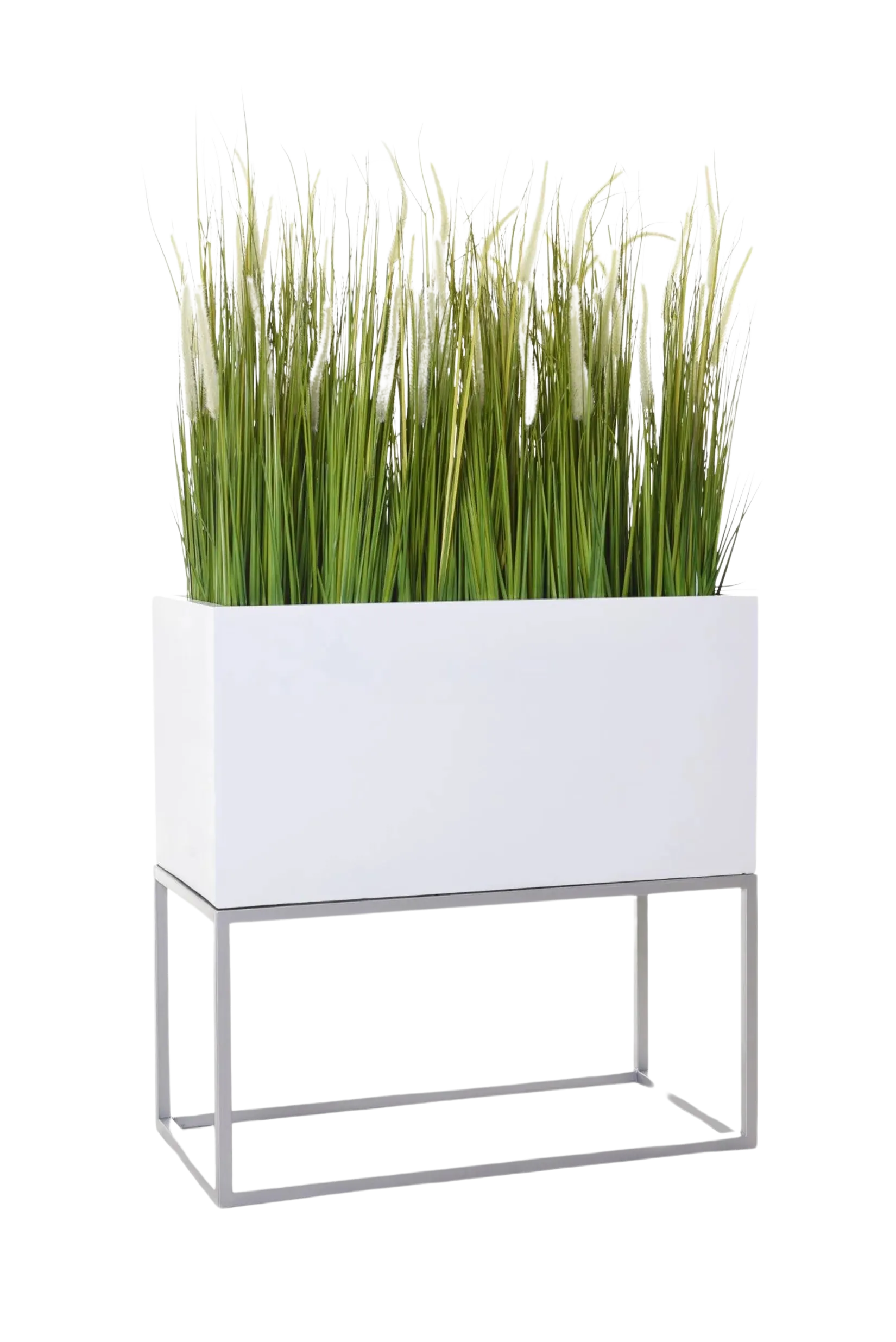 Vaso para plantas - Kosta | 80x40x80 cm, prateado, branco