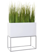 Vaso para plantas - Kosta | 80x40x80 cm, prateado, branco