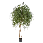 Künstliche Weide - Pepe, 240 cm, Kunstbaum von aplanta, mit Echtholzstamm, in Grün, für drinnen