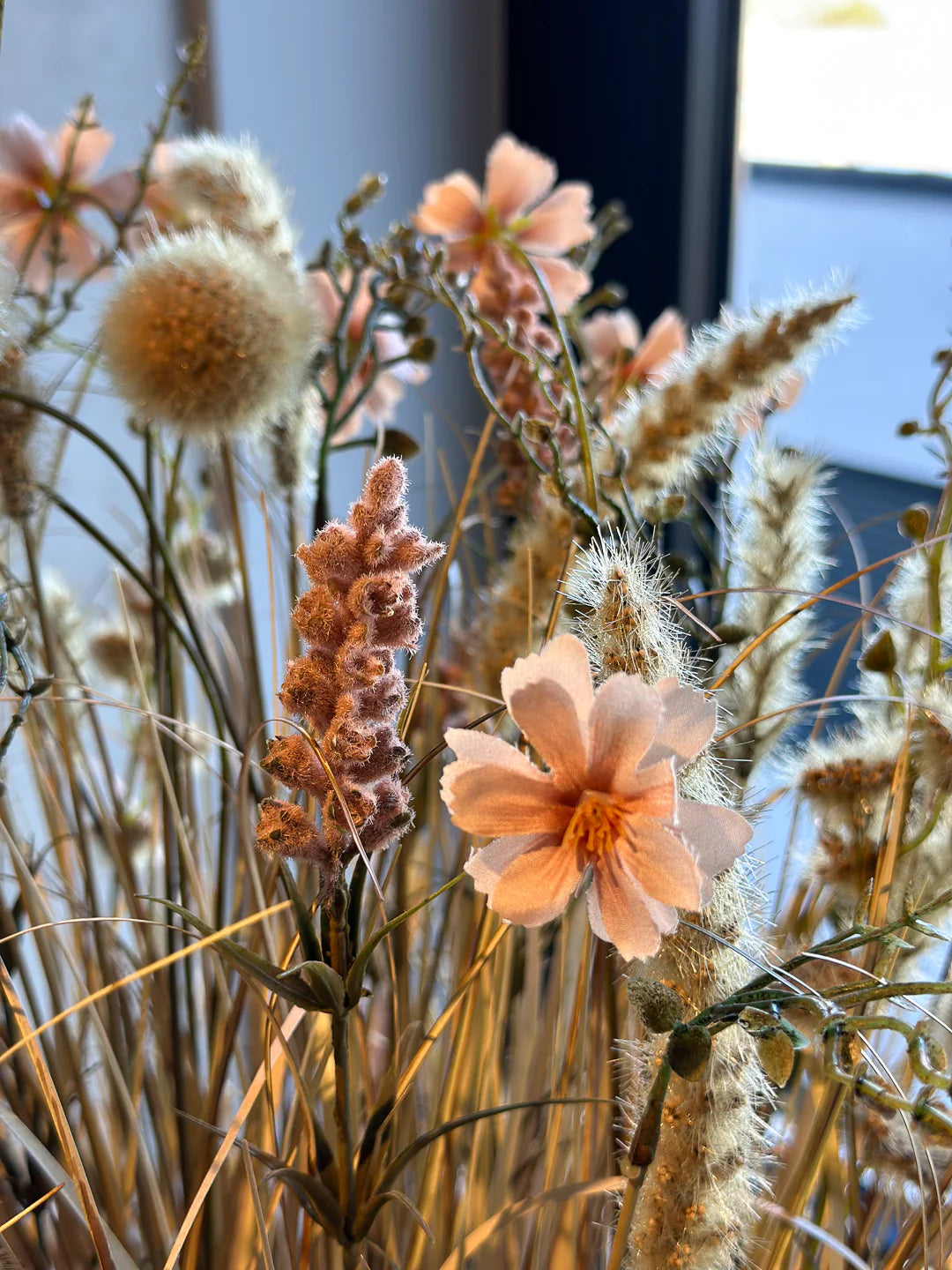 Flores artificiais do prado - Ambre | 40 cm