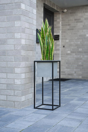 Plantador - Momo | 70x30x30cm, preto, cinzento
