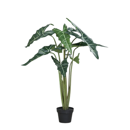 Künstliche Alocasia - Marco, 100 cm, Kunstpflanze von aplanta, in Grün, für drinnen