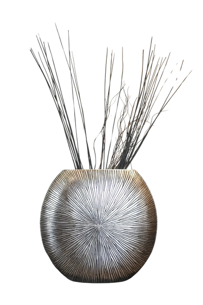 Bodenvase - Hailey, Pflanzkübel von aplanta, Schwarz, in Silber