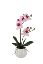 Künstliche Orchidee - Tian, 44 cm, Kunstblume von aplanta, inkl. Dekotopf, in Pink, für drinnen