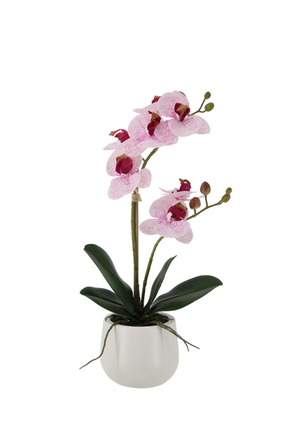 Künstliche Orchidee - Tian, 44 cm, Kunstblume von aplanta, inkl. Dekotopf, in Pink, für drinnen