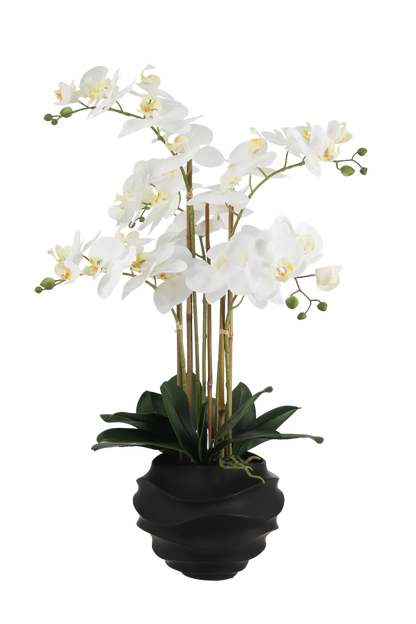 Künstliche Orchidee - Chi, 66 cm, Kunstblume von aplanta, inkl. Dekotopf, in Lila, für drinnen