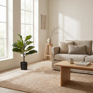 Künstlicher Ficus Lyrata - Luan, 60 cm, Kunstbaum von aplanta, in Grün, für drinnen