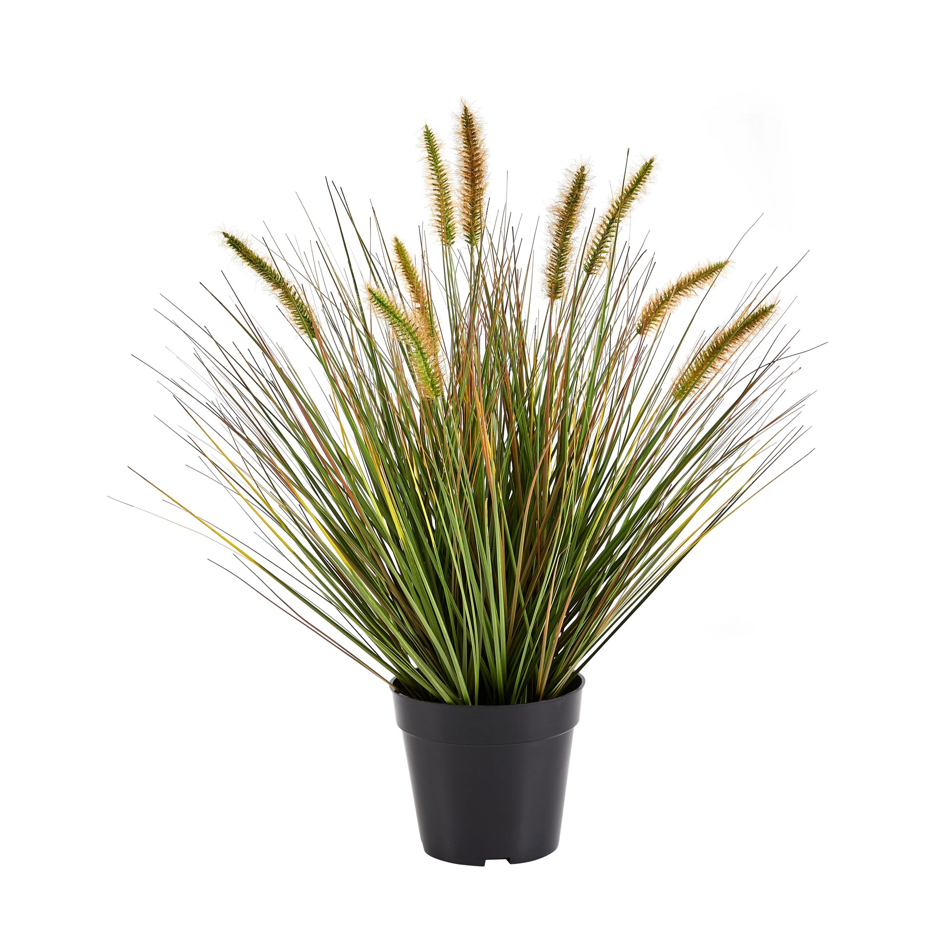 Künstliches Japanisches Lampenputzergras - Yuki, 58 cm, Kunstpflanze von aplanta, mit Fruchtstamm, in Grün, für drinnen