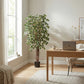 Künstlicher Ficus - Ravian, 180 cm, Kunstbaum von aplanta, mit Echtholzstamm, inkl. Startertopf, in Natur, für drinnen