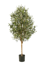 Künstlicher Olivenbaum - Ilaria, 140 cm, Kunstbaum von aplanta, mit Echtholzstamm, im schwarzen Topf, in Natur, für drinnen