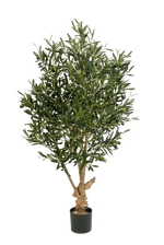 Künstlicher Olivenbaum - Ian, 120 cm, Kunstbaum von aplanta, mit Echtholzstamm, in Natur, für drinnen