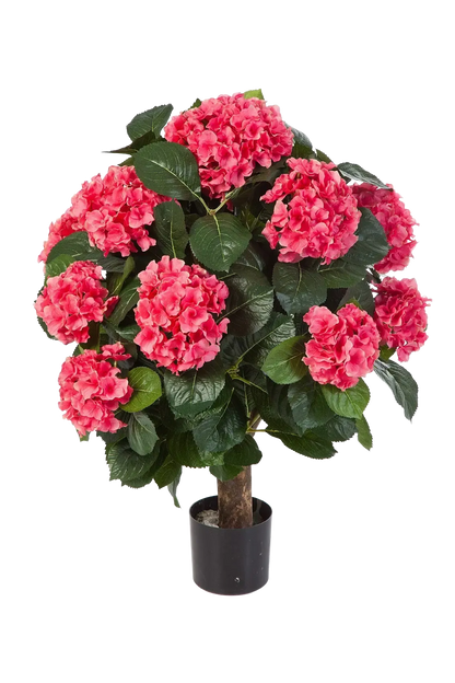 Künstliche Hortensie - Nils, 62 cm, Kunstpflanze von aplanta, in Rot, für drinnen