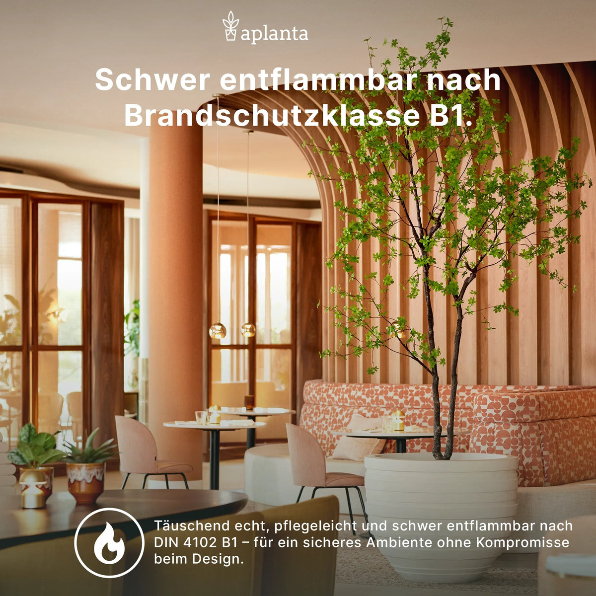 Künstliche Calathea - Hermann, 37 cm, Kunstpflanze von aplanta, feuerhemmend, B1-zertifiziert, in Grün, für drinnen