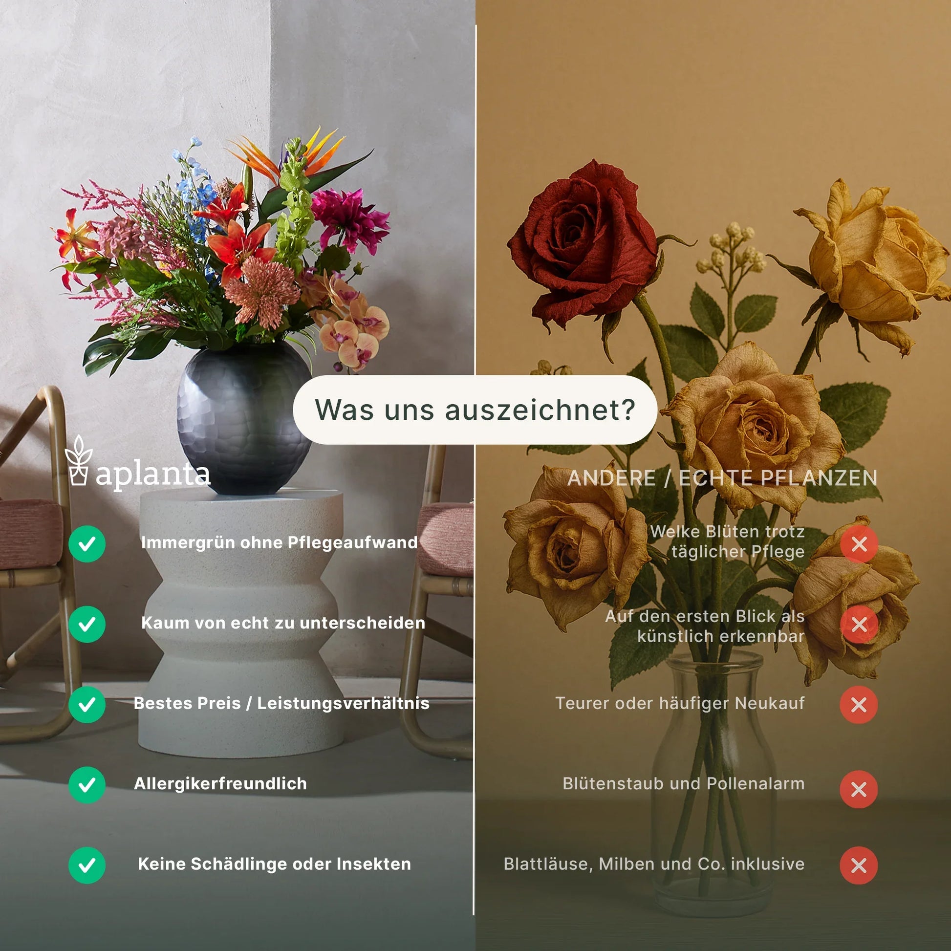 Künstliche Orchidee - Yuri | 134 cm | in weißem Dekotopf, Real Touch