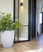 Pflanztopf elegant niedrig Groove elfenbein | 34x46 cm