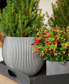 Gefäß Kugel Groove anthrazit I 18x15 cm