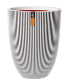 Pflanztopf elegant niedrig Groove elfenbein | 34x46 cm