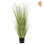 Künstliches Gras - Gerda, 137 cm, Kunstpflanze von aplanta, feuerhemmend, B1-zertifiziert, in Grün, für drinnen