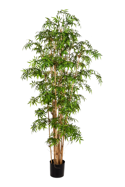 Künstlicher Bambus - Lucia, 110 cm, Kunstbaum von aplanta, mit Echtholzstamm, in Natur, für drinnen