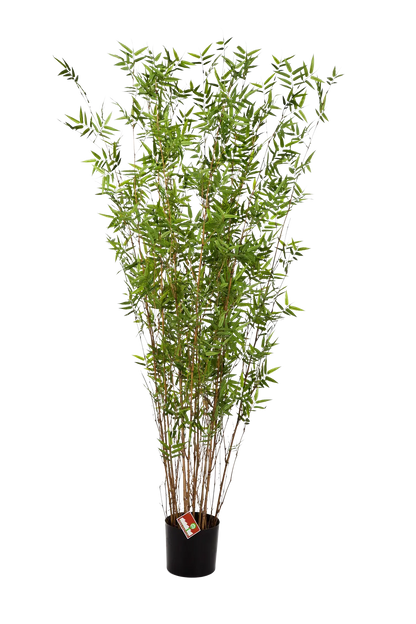 Künstlicher Bambus - Louis, 190 cm, Kunstbaum von aplanta, mit Echtholzstamm, in Natur, für drinnen