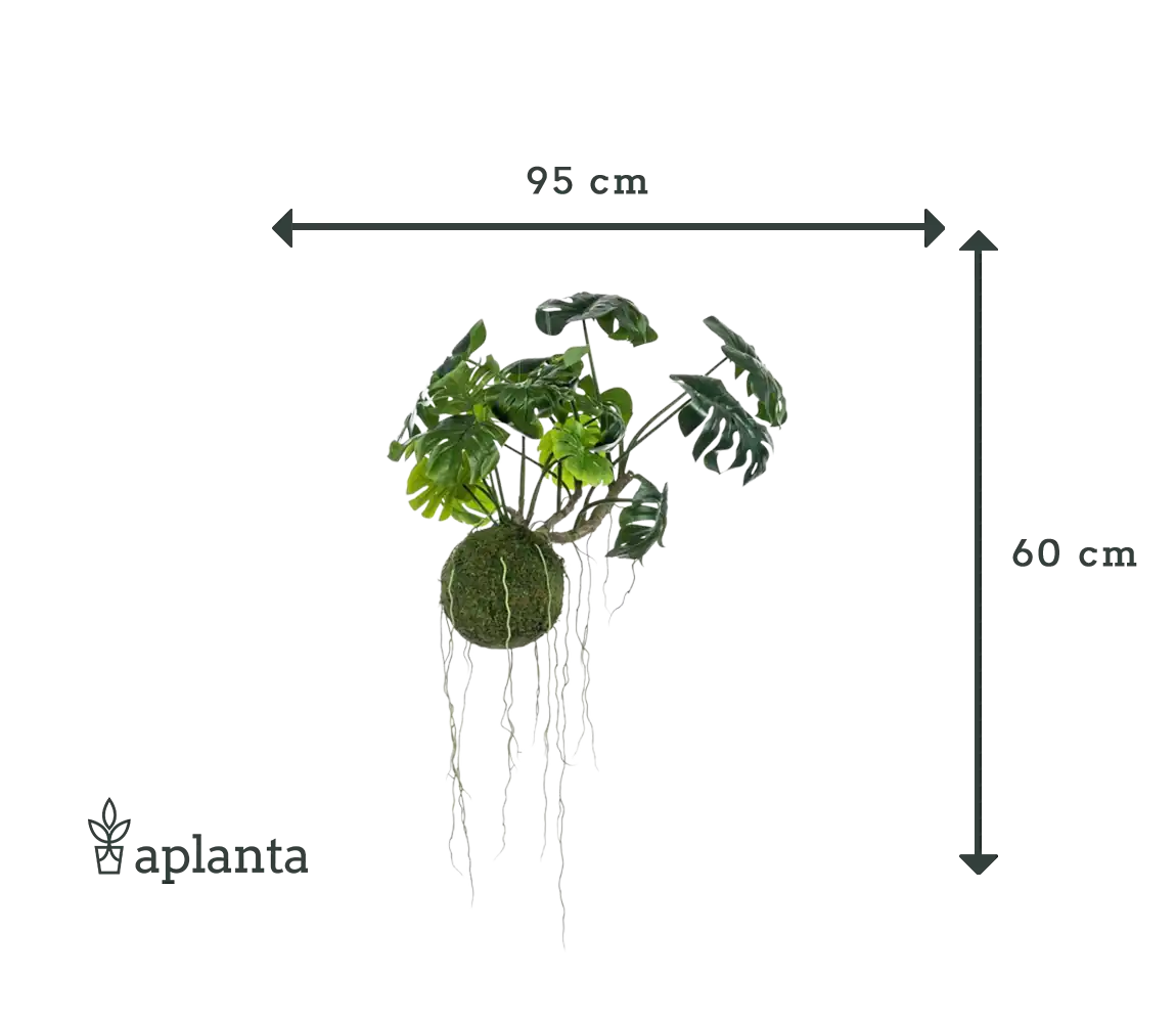 Bola de musgo monstera artificial suspensa - Julian | 60 cm